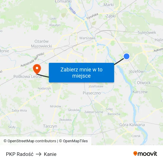 PKP Radość to Kanie map