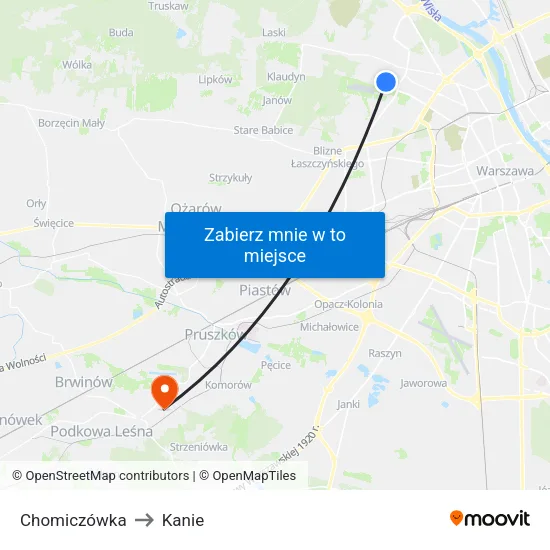 Chomiczówka to Kanie map