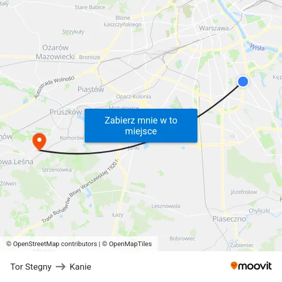 Tor Stegny to Kanie map
