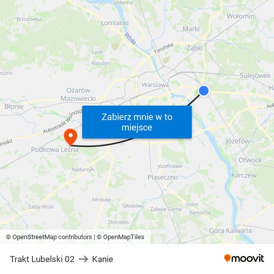 Trakt Lubelski 02 to Kanie map