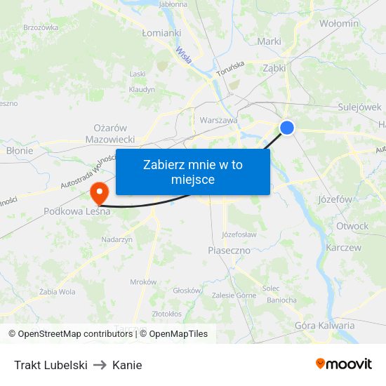 Trakt Lubelski to Kanie map