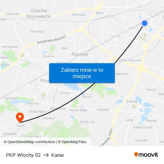 PKP Włochy 02 to Kanie map