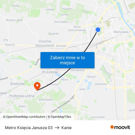 Metro Księcia Janusza 03 to Kanie map