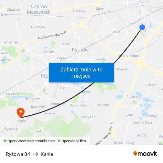 Ryżowa 04 to Kanie map