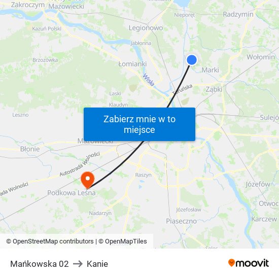 Mańkowska 02 to Kanie map