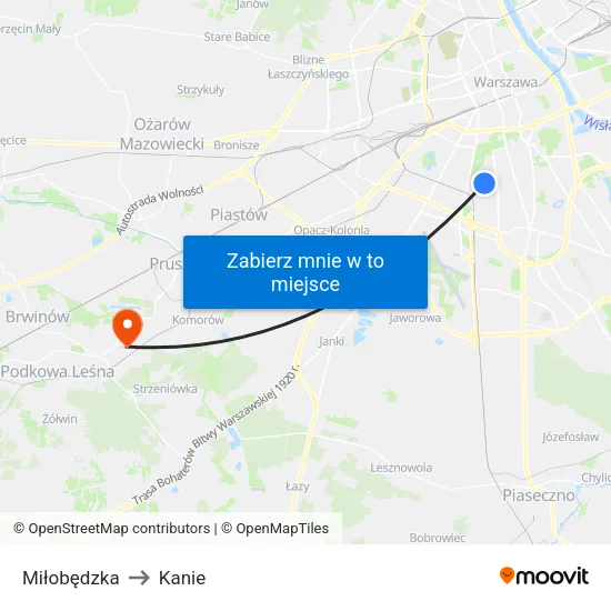 Miłobędzka to Kanie map
