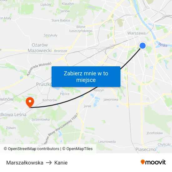 Marszałkowska to Kanie map