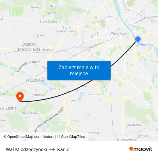 Wał Miedzeszyński to Kanie map