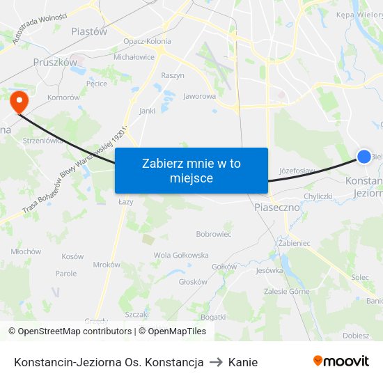 Konstancin-Jeziorna Os. Konstancja to Kanie map