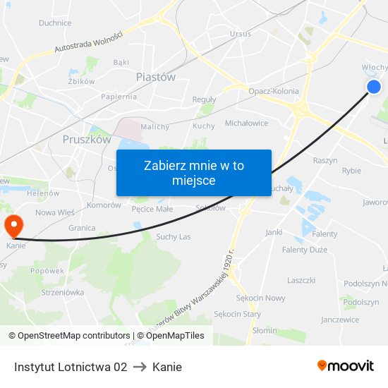 Instytut Lotnictwa 02 to Kanie map