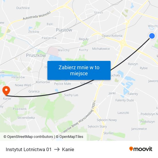 Instytut Lotnictwa 01 to Kanie map