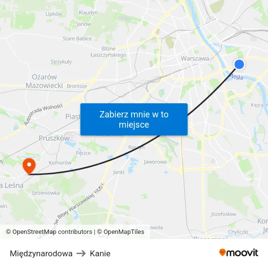 Międzynarodowa to Kanie map