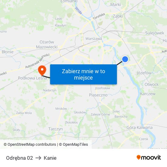 Odrębna to Kanie map