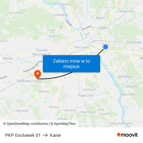 PKP Gocławek 01 to Kanie map