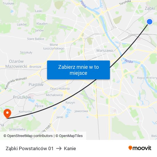 Ząbki Powstańców 01 to Kanie map