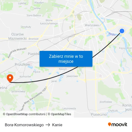 Bora - Komorowskiego to Kanie map