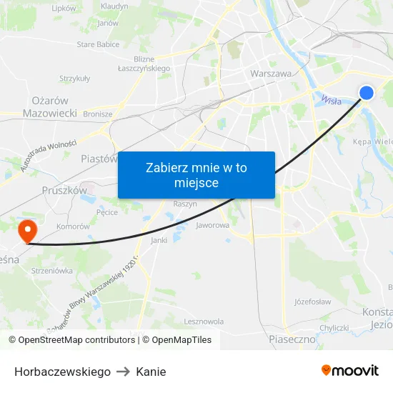 Horbaczewskiego to Kanie map