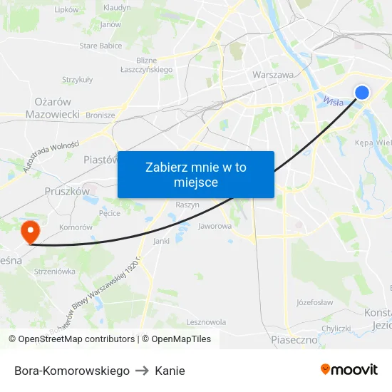 Bora - Komorowskiego to Kanie map