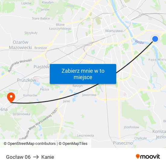 Gocław 06 to Kanie map