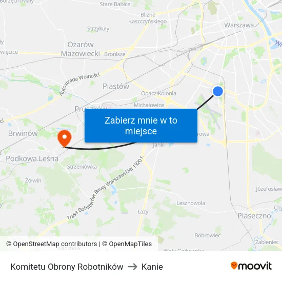 Komitetu Obrony Robotników to Kanie map