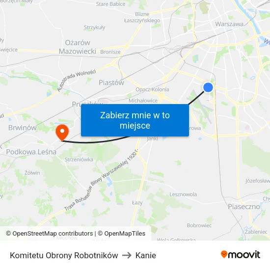 Komitetu Obrony Robotników to Kanie map