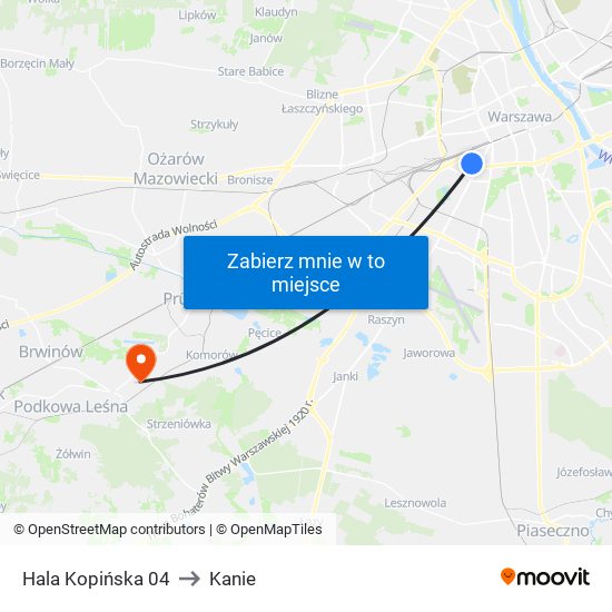 Hala Kopińska 04 to Kanie map