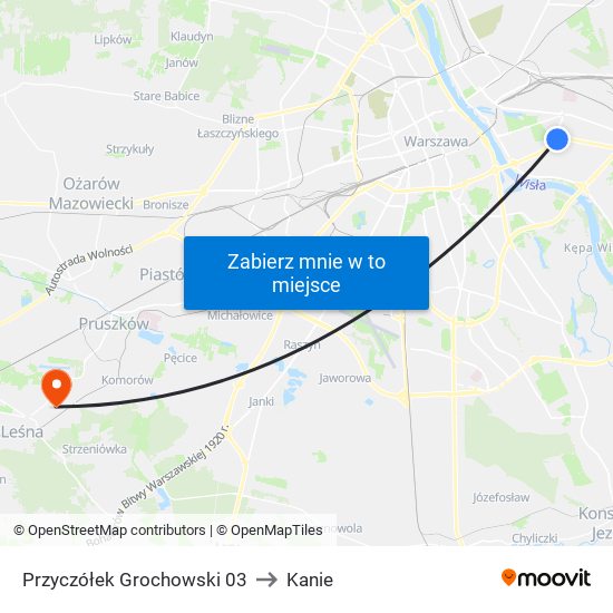 Przyczółek Grochowski to Kanie map