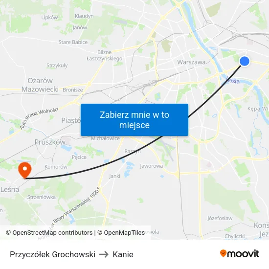 Przyczółek Grochowski to Kanie map