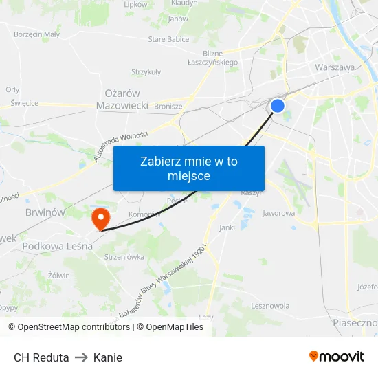 CH Reduta to Kanie map