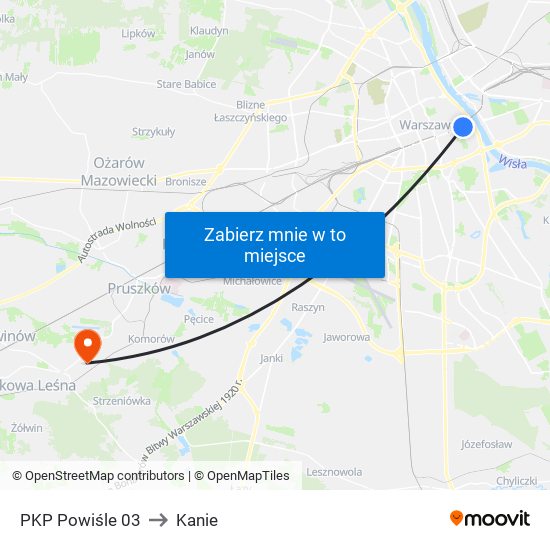 PKP Powiśle 03 to Kanie map