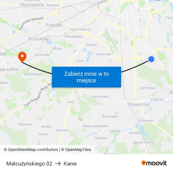 Małcużyńskiego 02 to Kanie map