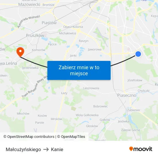 Małcużyńskiego to Kanie map