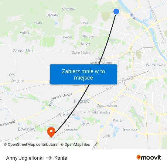 Anny Jagiellonki to Kanie map