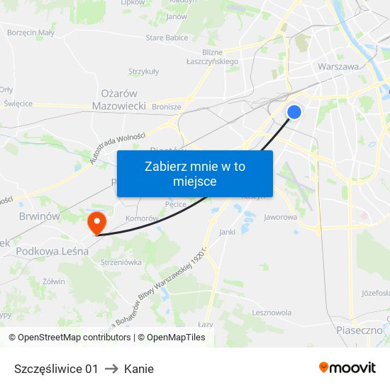 Szczęśliwice 01 to Kanie map