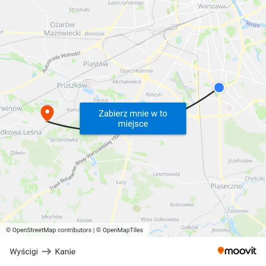 Wyścigi to Kanie map