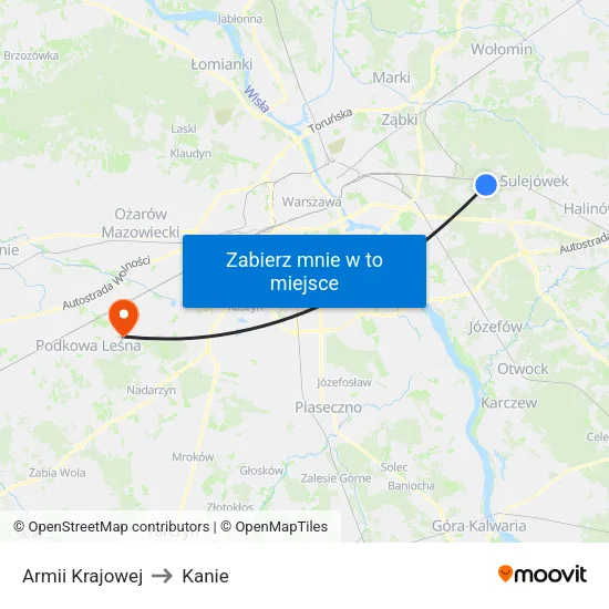 Armii Krajowej to Kanie map