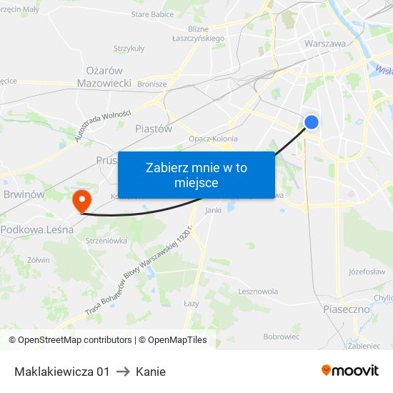 Maklakiewicza 01 to Kanie map