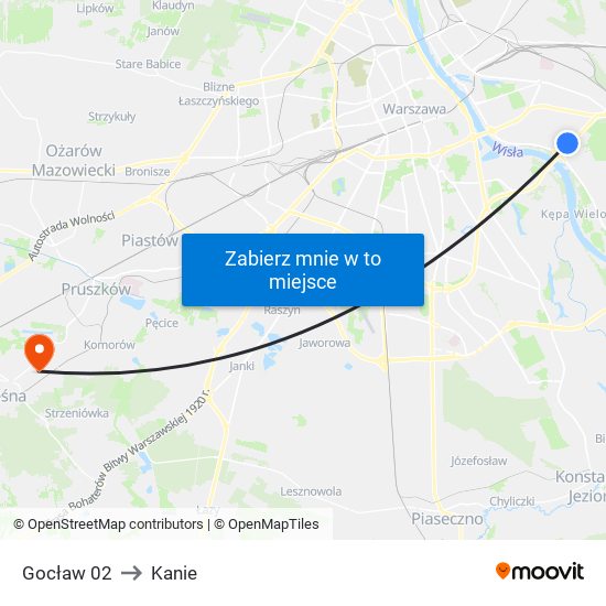 Gocław 02 to Kanie map