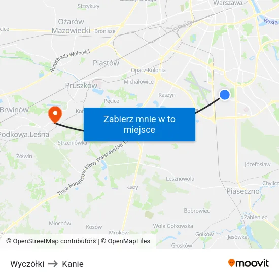 Wyczółki to Kanie map