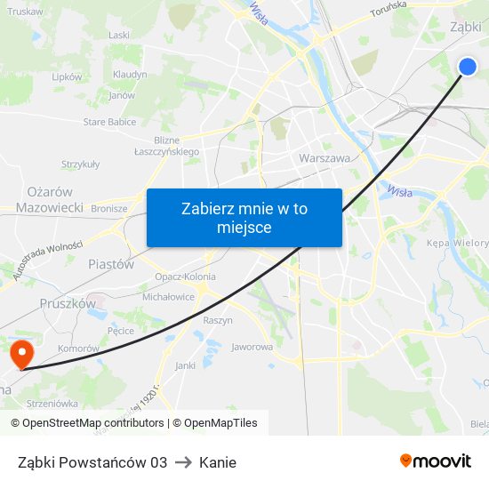 Ząbki Powstańców 03 to Kanie map