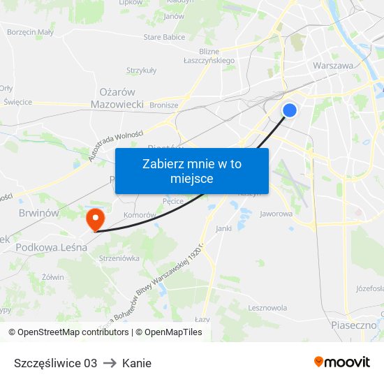 Szczęśliwice 03 to Kanie map