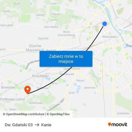 Dw. Gdański 03 to Kanie map