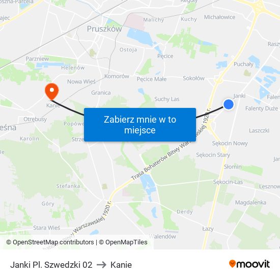 Janki Pl. Szwedzki 02 to Kanie map