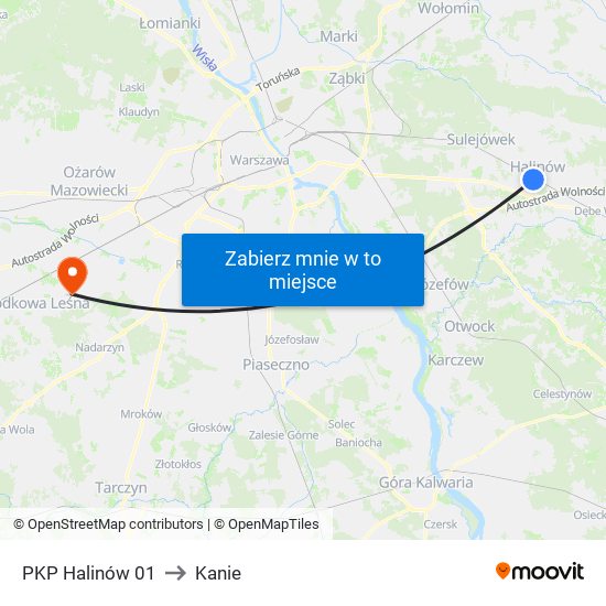 PKP Halinów 01 to Kanie map