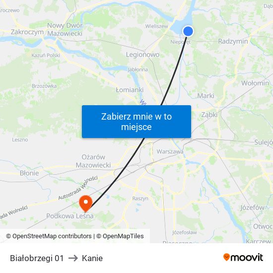 Białobrzegi 01 to Kanie map