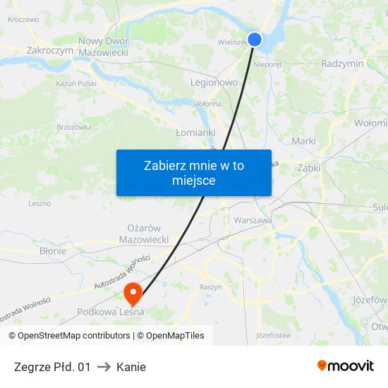 Zegrze Płd. 01 to Kanie map