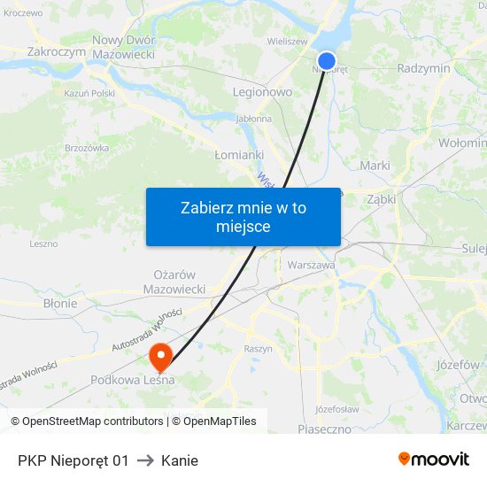 PKP Nieporęt 01 to Kanie map