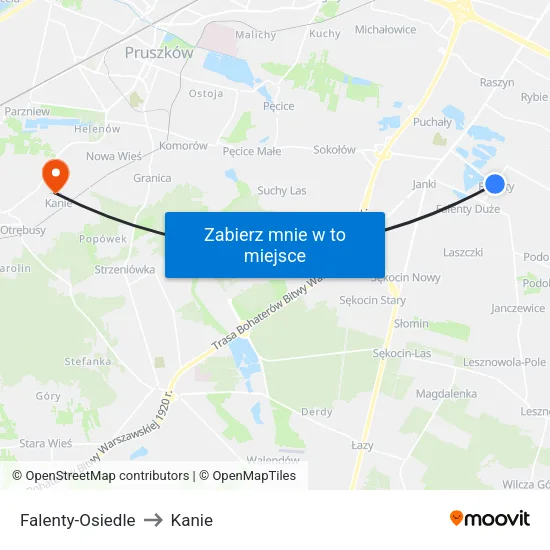Falenty - Osiedle to Kanie map