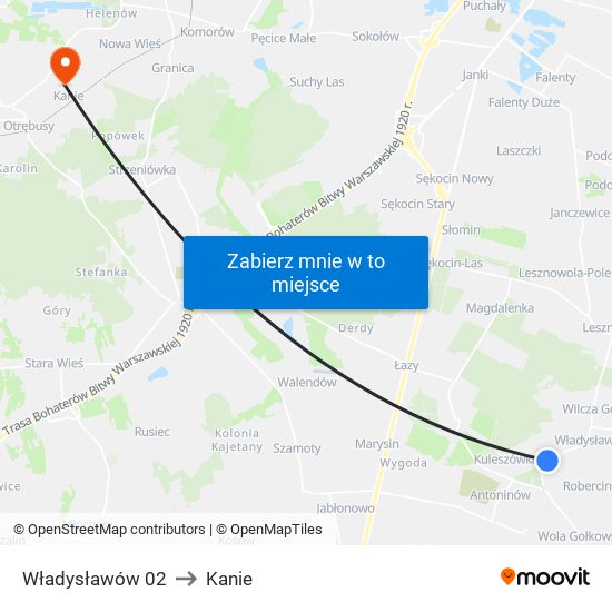 Władysławów 02 to Kanie map