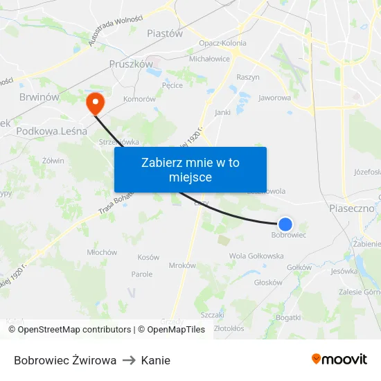 Bobrowiec Żwirowa to Kanie map